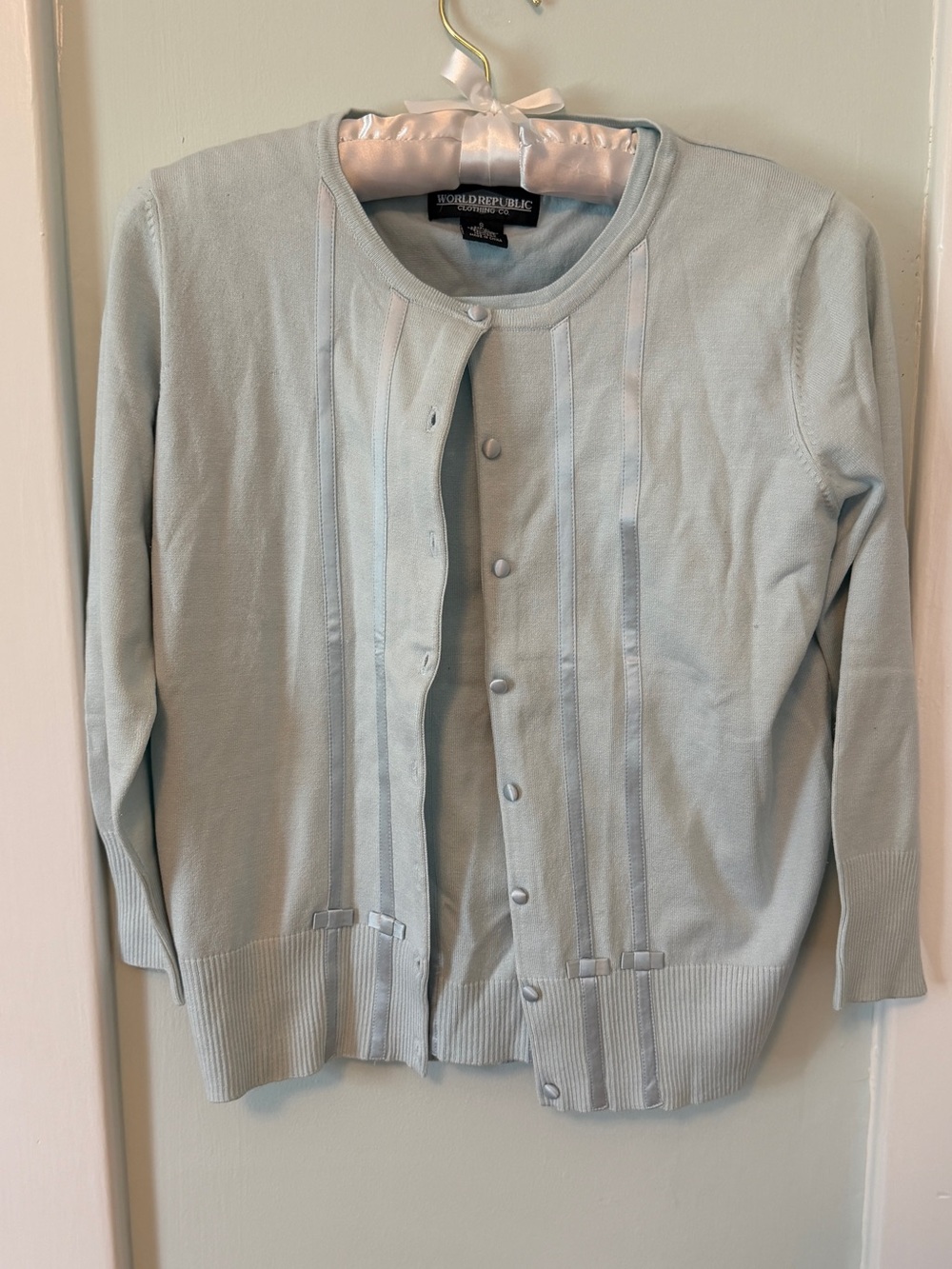 🌹 World Republic Light Blue sleeveless top & Cardigan Sweater, Womens size small
